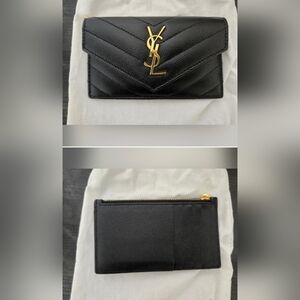 Saint Laurent Black and Gold Card Wallet